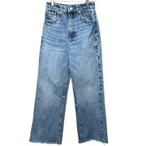 ZARA High Rise Straight Jeans Rigid, Size 00